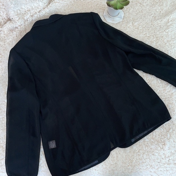 Women’s Black Mixed Material Blazer - Picture 4 of 9